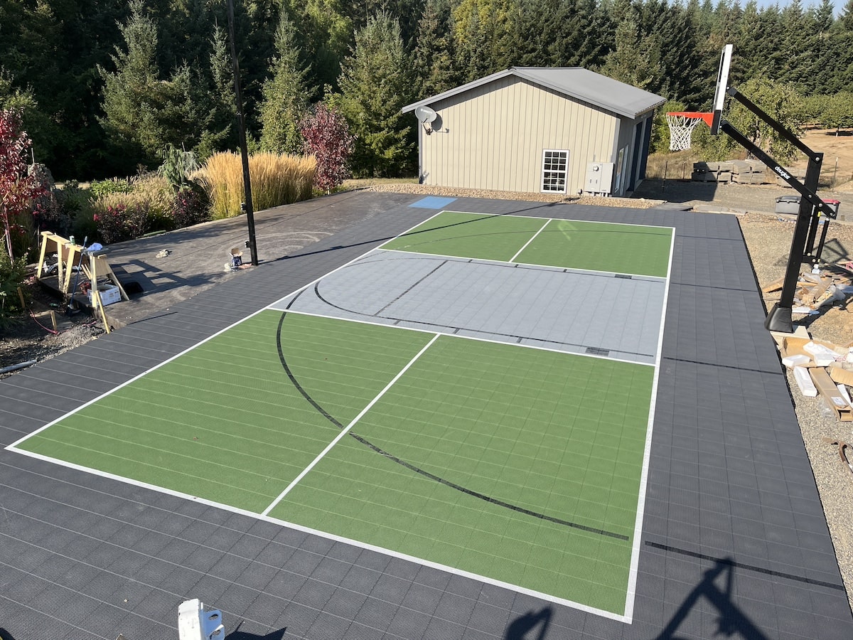 Large sport court installation